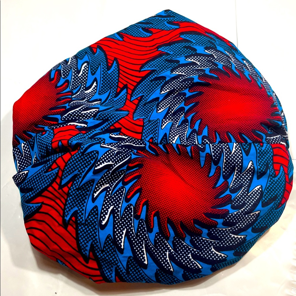 Hair night HAT red blue crazy print Satin Lined CAP Comfortable Smooth cotton